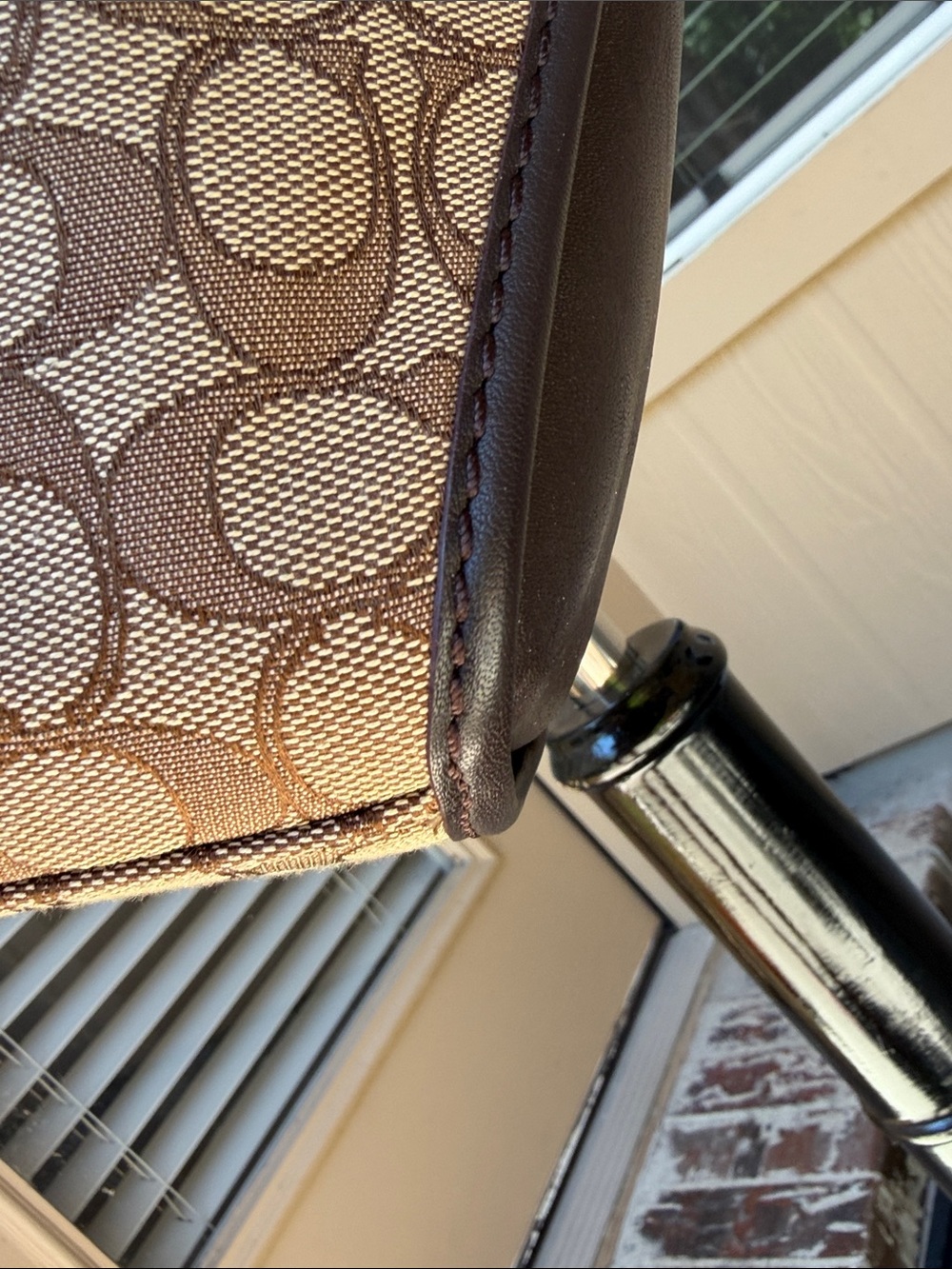 Coach Brown Signature Canvas Crossbody with Gold Dufflette - Picture 8 of 16